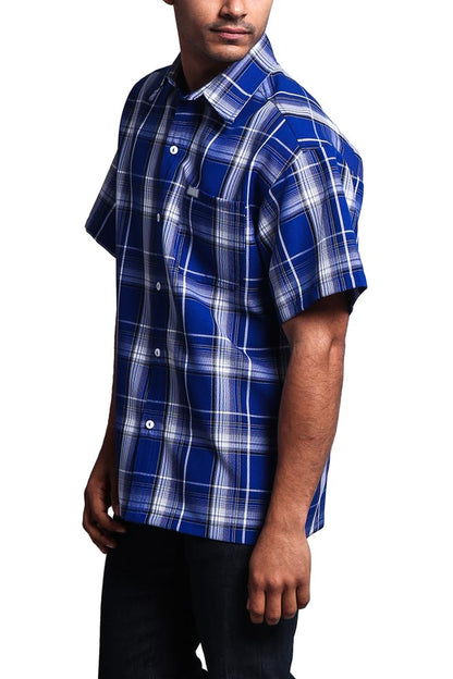 Western Casual Plaid Short Sleeve Button Up Shirt