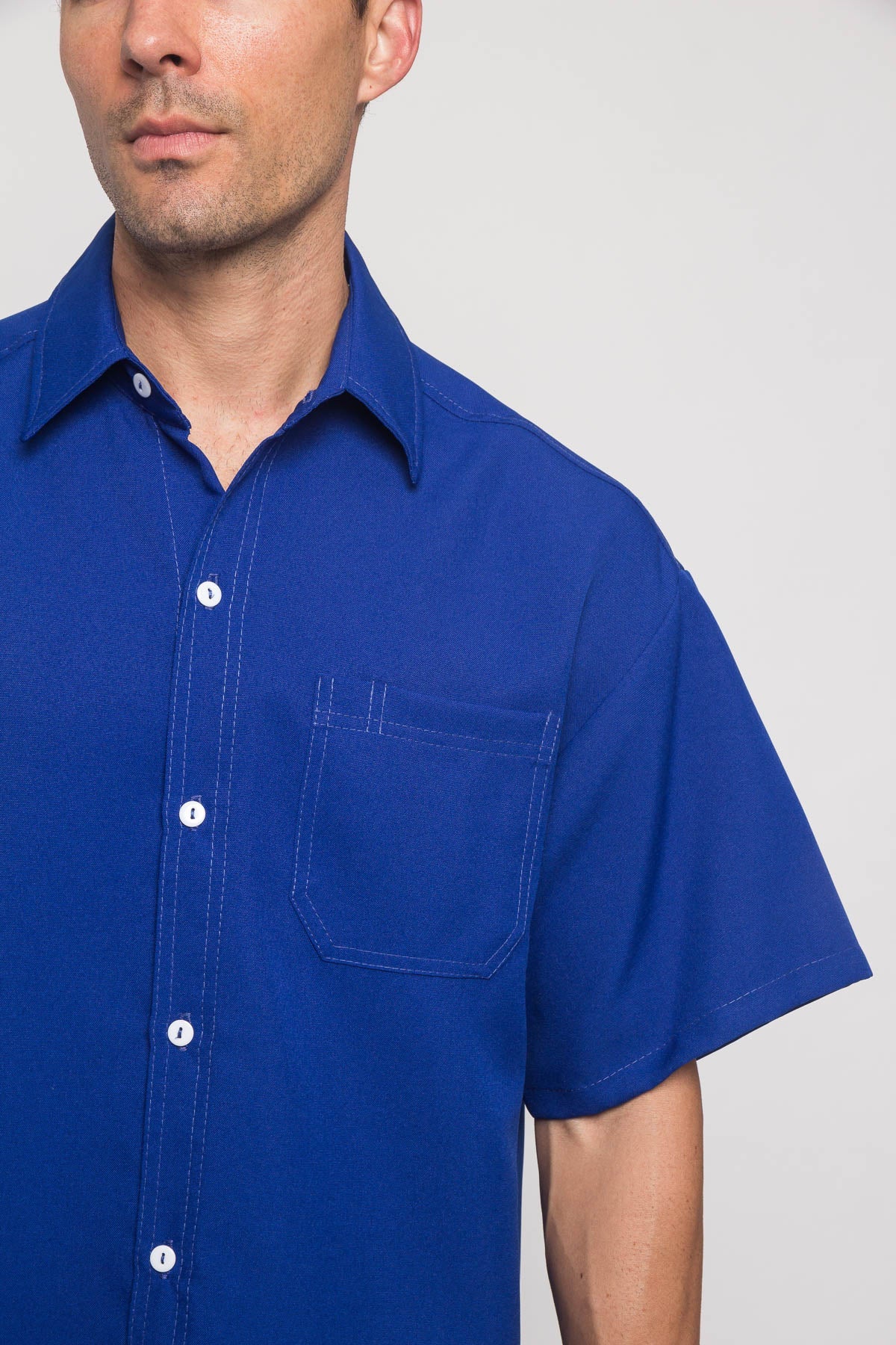 Western Casual Solid Short Sleeve Button Up Shirt