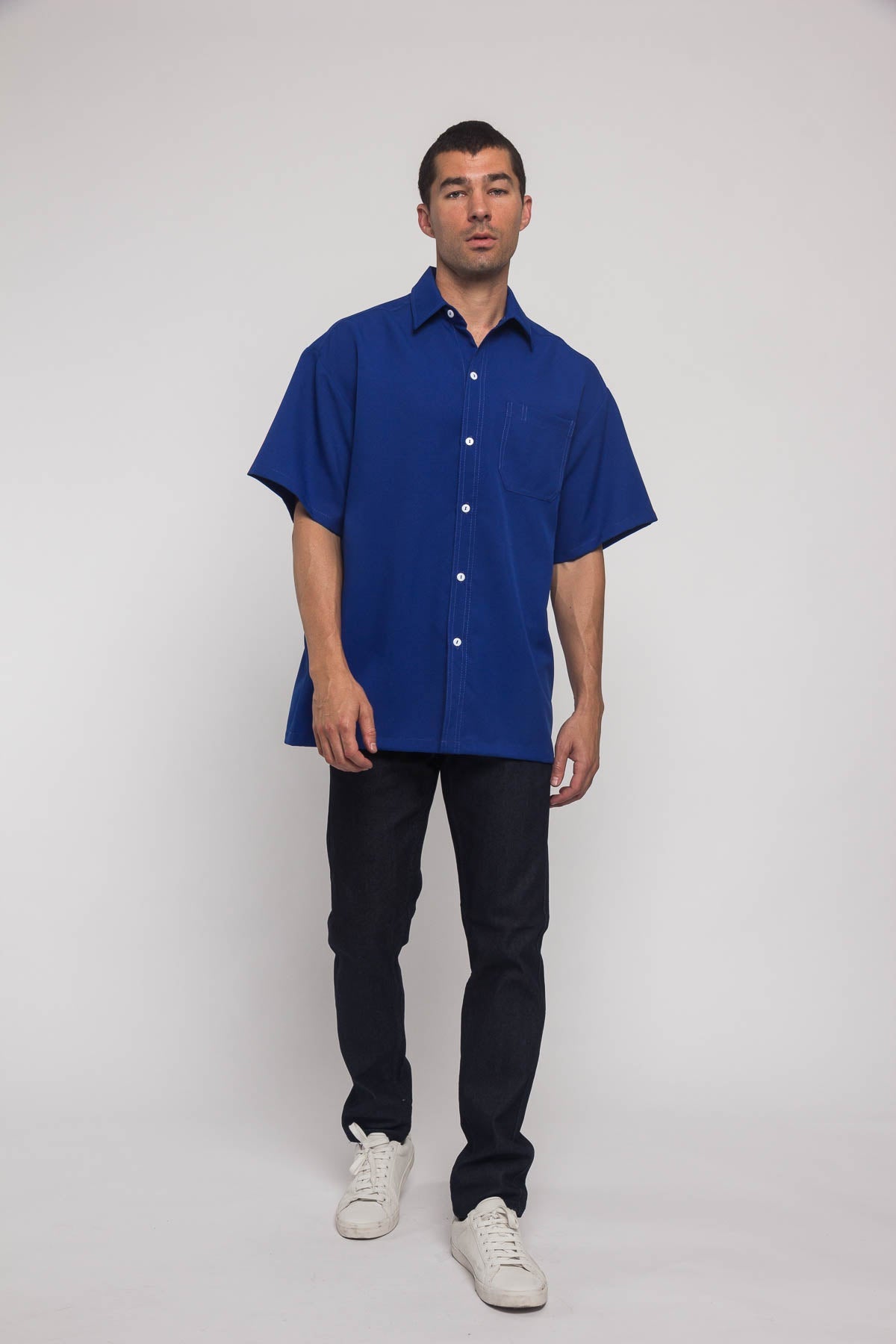 Western Casual Solid Short Sleeve Button Up Shirt