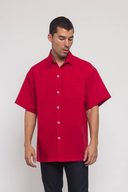 Western Casual Solid Short Sleeve Button Up Shirt