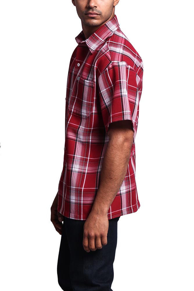 Western Casual Plaid Short Sleeve Button Up Shirt