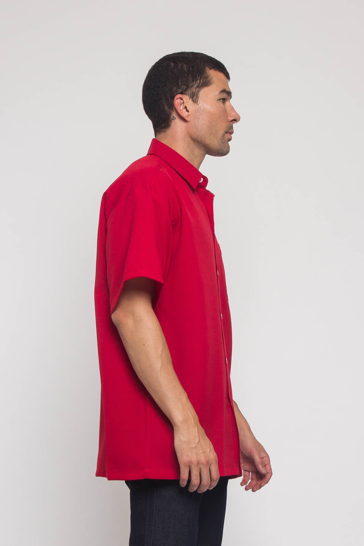 Western Casual Solid Short Sleeve Button Up Shirt