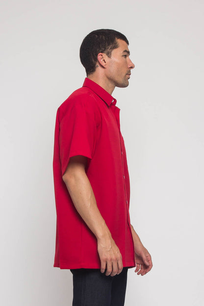 Western Casual Solid Short Sleeve Button Up Shirt
