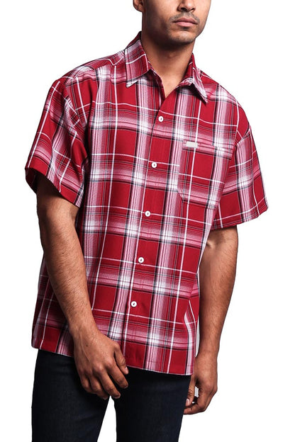 Western Casual Plaid Short Sleeve Button Up Shirt