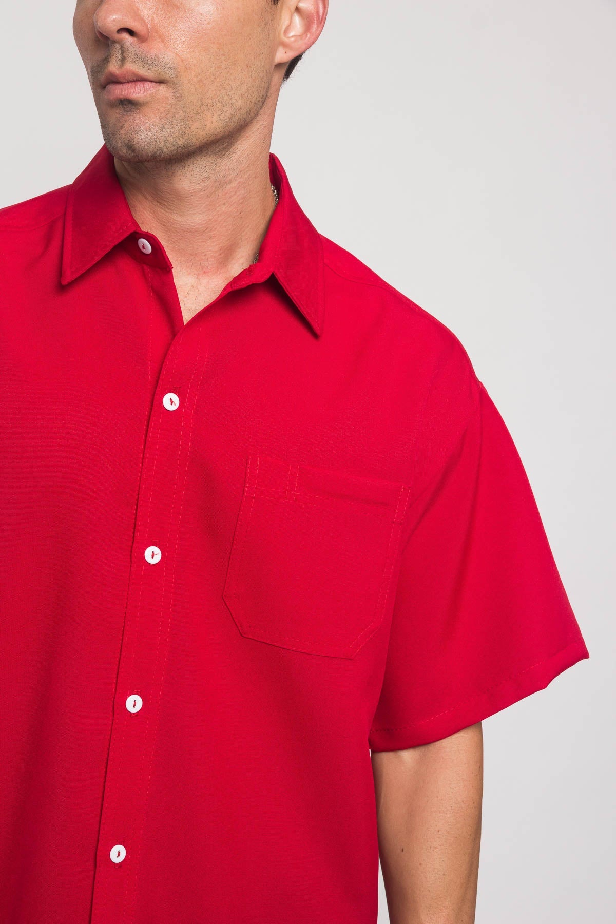 Western Casual Solid Short Sleeve Button Up Shirt