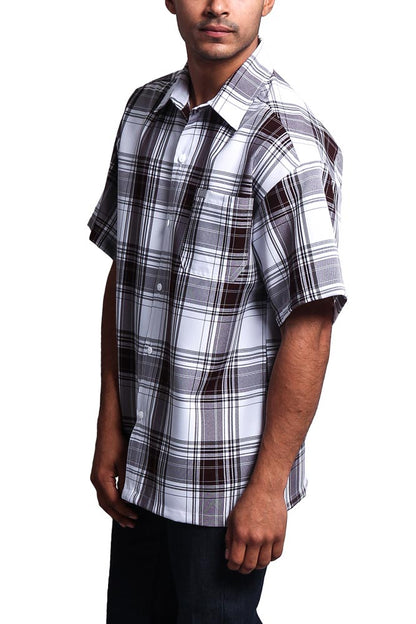 Western Casual Plaid Short Sleeve Button Up Shirt