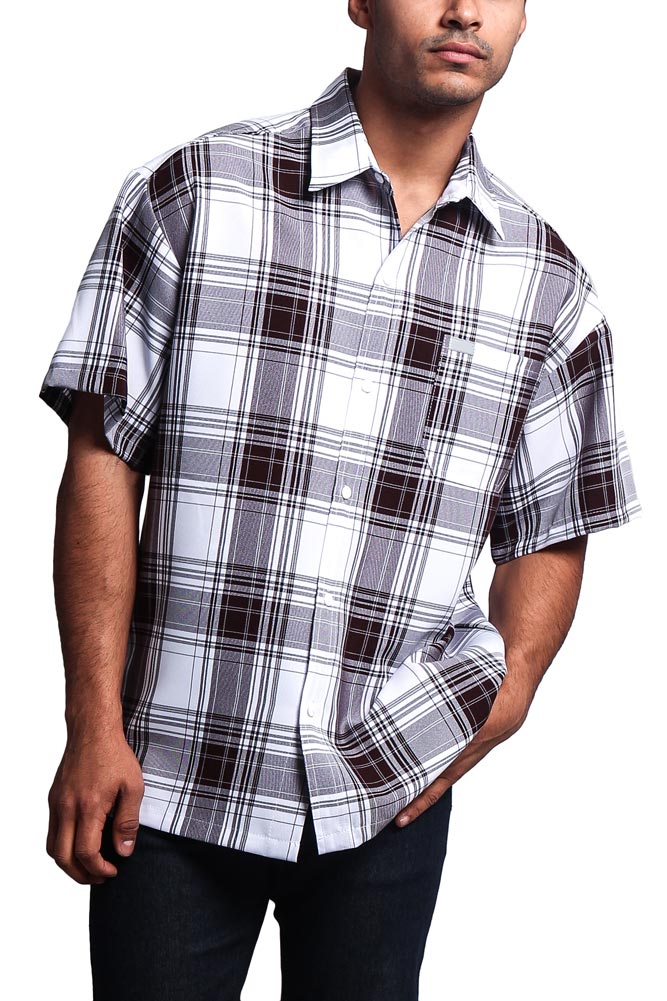 Western Casual Plaid Short Sleeve Button Up Shirt