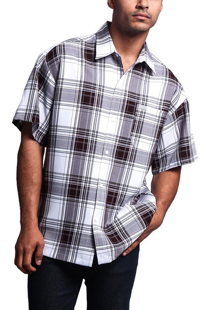 Western Casual Plaid Short Sleeve Button Up Shirt