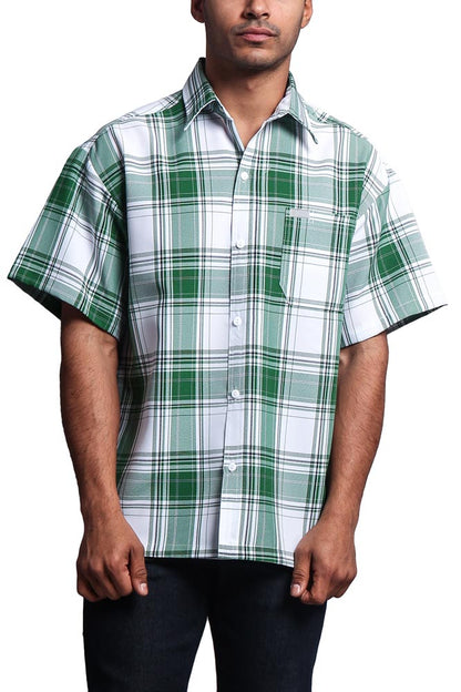 Western Casual Plaid Short Sleeve Button Up Shirt