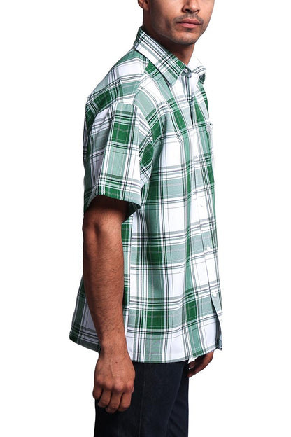 Western Casual Plaid Short Sleeve Button Up Shirt