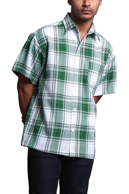Western Casual Plaid Short Sleeve Button Up Shirt