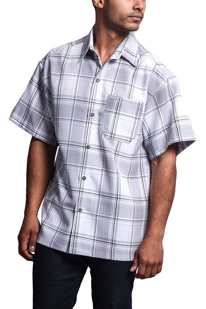 Western Casual Plaid Short Sleeve Button Up Shirt