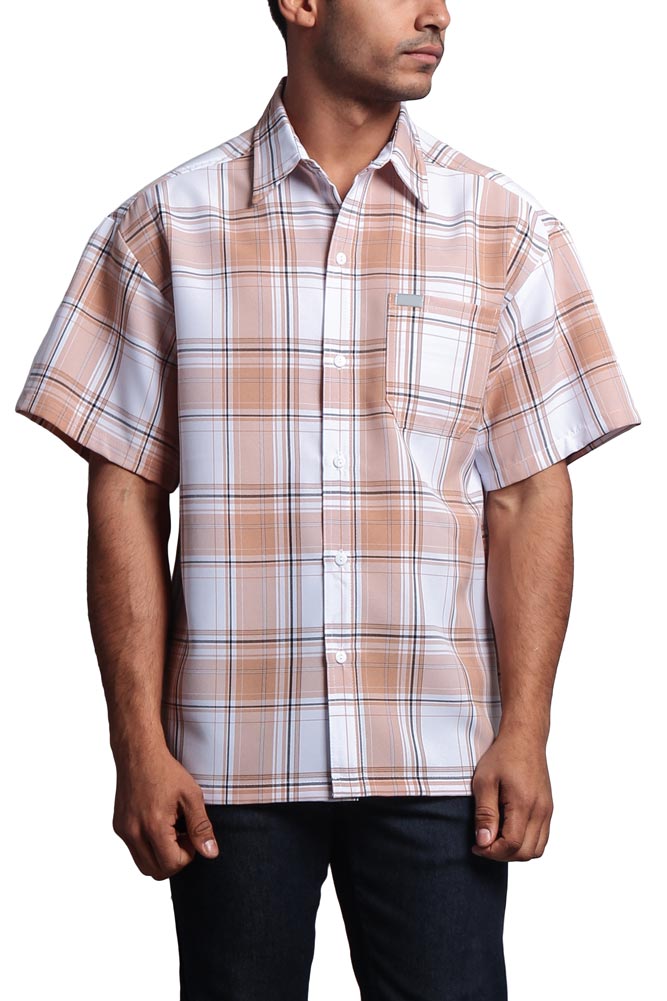 Western Casual Plaid Short Sleeve Button Up Shirt