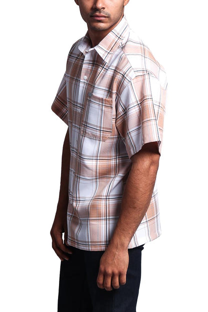 Western Casual Plaid Short Sleeve Button Up Shirt