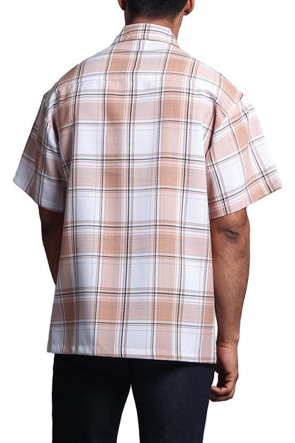 Western Casual Plaid Short Sleeve Button Up Shirt