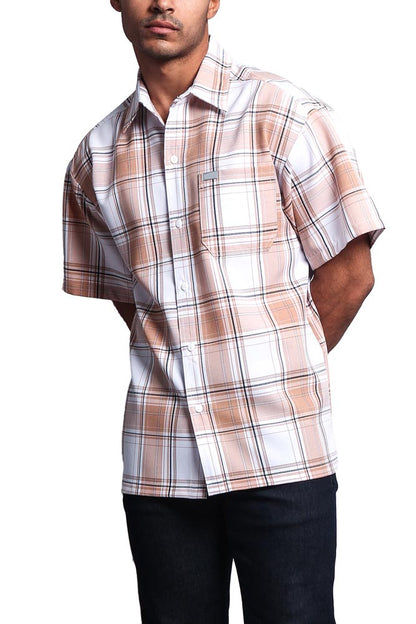 Western Casual Plaid Short Sleeve Button Up Shirt