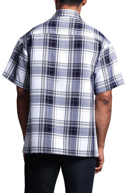 Western Casual Plaid Short Sleeve Button Up Shirt