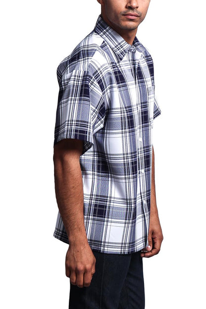 Western Casual Plaid Short Sleeve Button Up Shirt