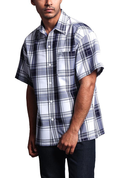 Western Casual Plaid Short Sleeve Button Up Shirt