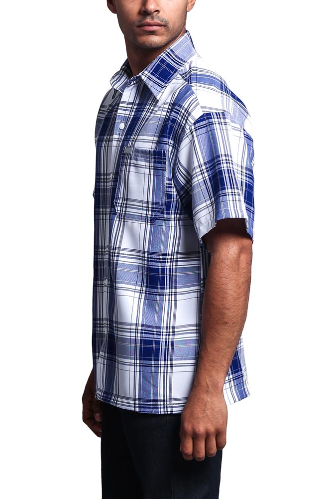 Western Casual Plaid Short Sleeve Button Up Shirt