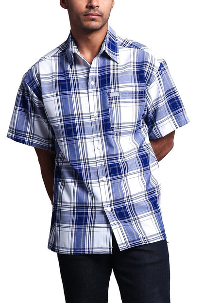 Western Casual Plaid Short Sleeve Button Up Shirt