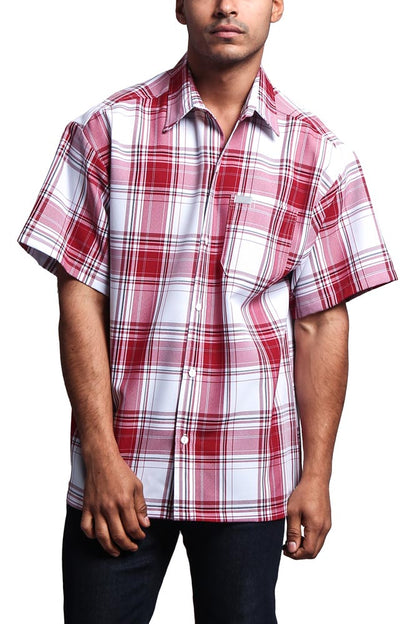 Western Casual Plaid Short Sleeve Button Up Shirt