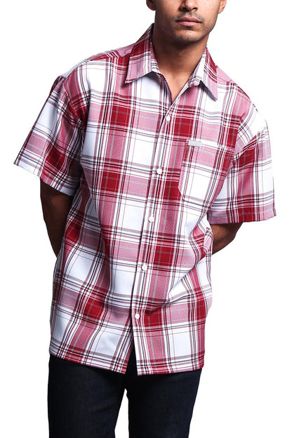 Western Casual Plaid Short Sleeve Button Up Shirt