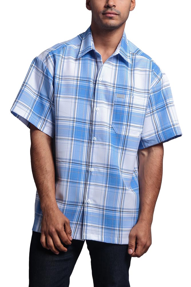 Western Casual Plaid Short Sleeve Button Up Shirt