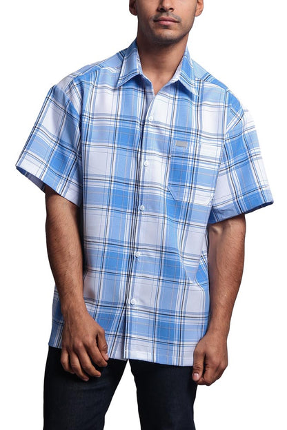 Western Casual Plaid Short Sleeve Button Up Shirt
