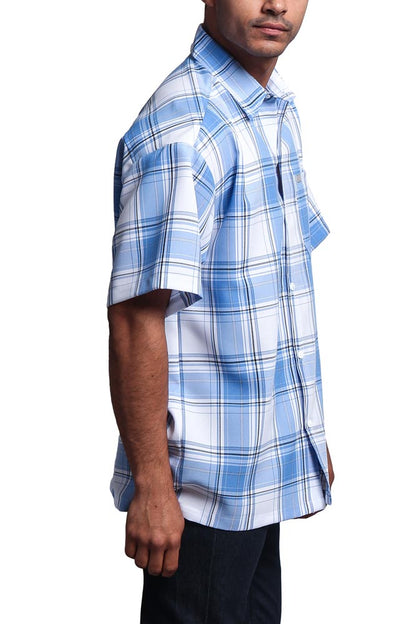 Western Casual Plaid Short Sleeve Button Up Shirt