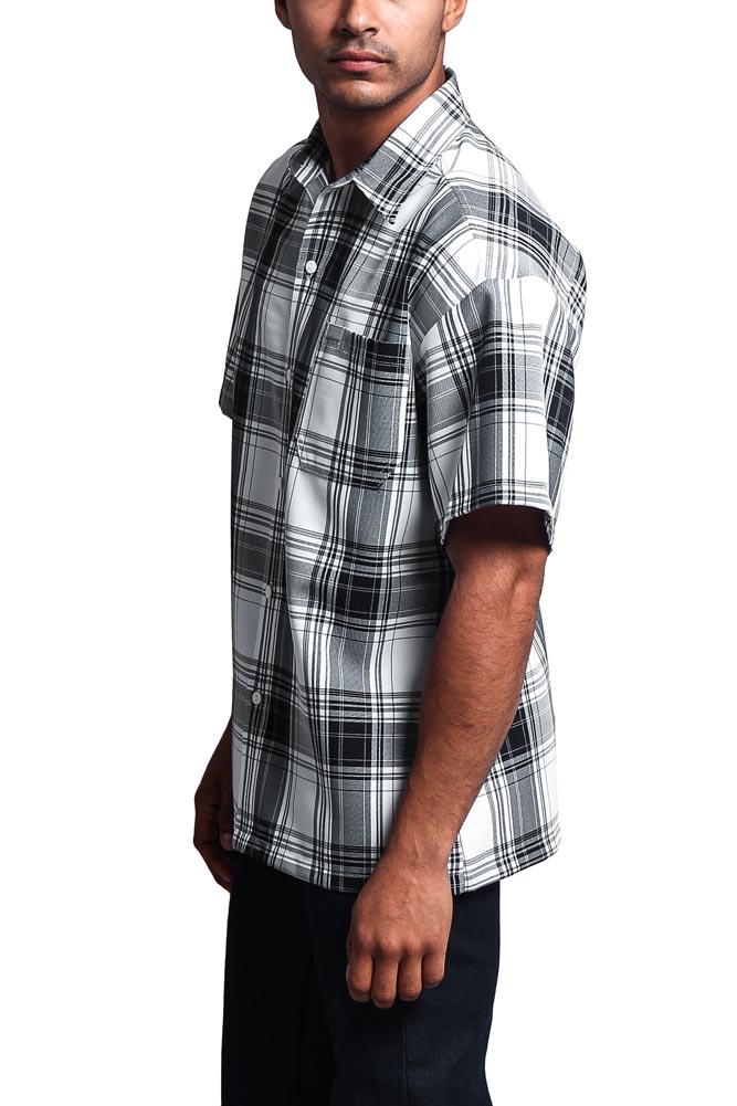 Western Casual Plaid Short Sleeve Button Up Shirt