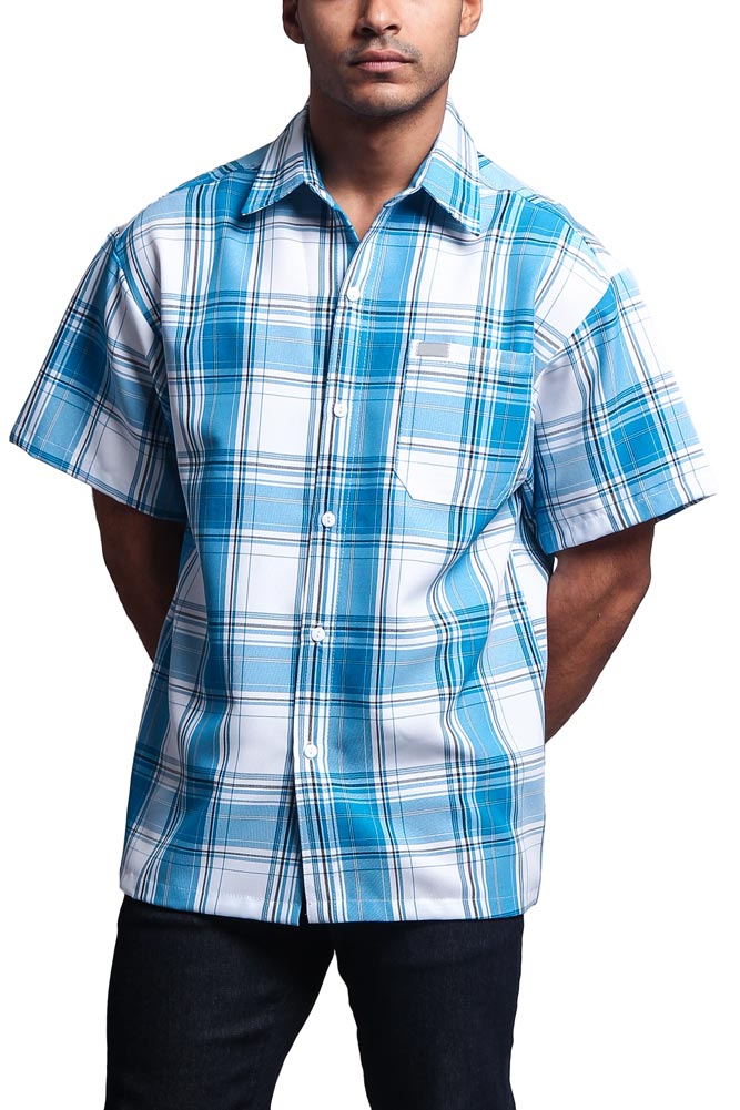 Western Casual Plaid Short Sleeve Button Up Shirt