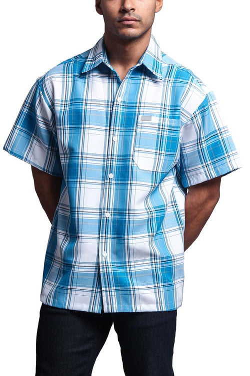 Western Casual Plaid Short Sleeve Button Up Shirt