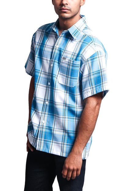 Western Casual Plaid Short Sleeve Button Up Shirt