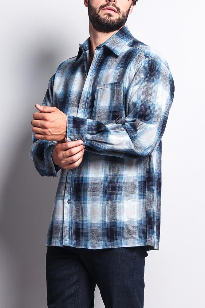 Western Casual Plaid Long Sleeve Button Up Shirt