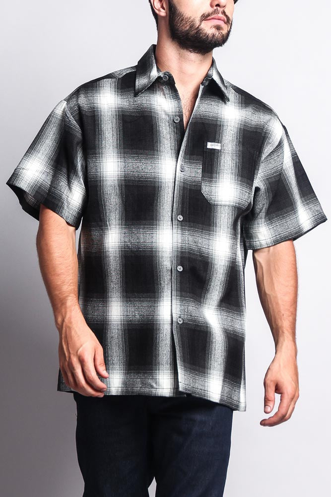 Western Casual Plaid Short Sleeve Button Up Shirt