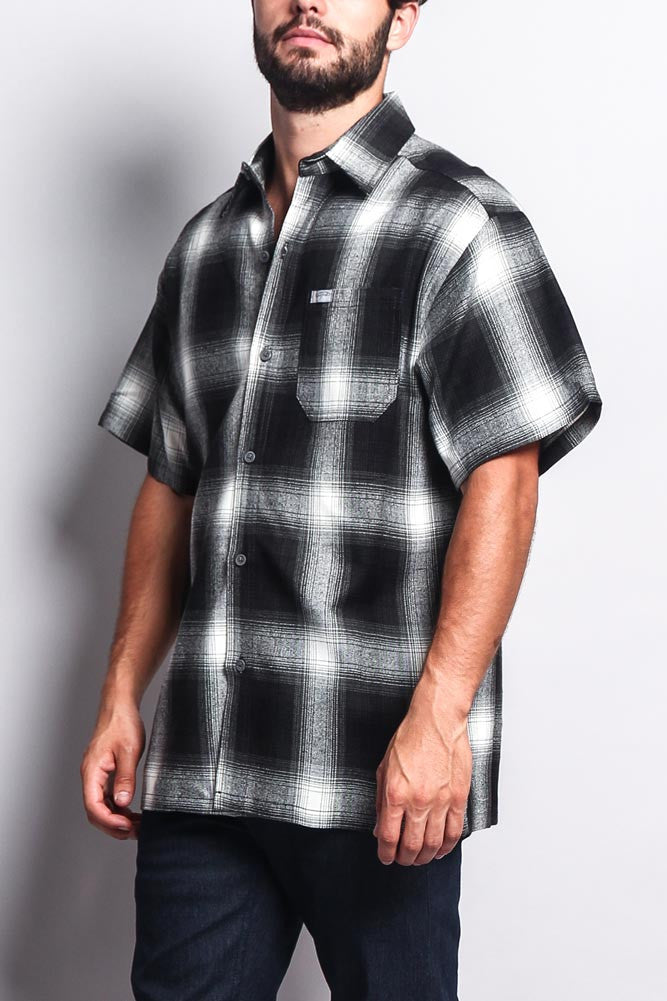 Western Casual Plaid Short Sleeve Button Up Shirt