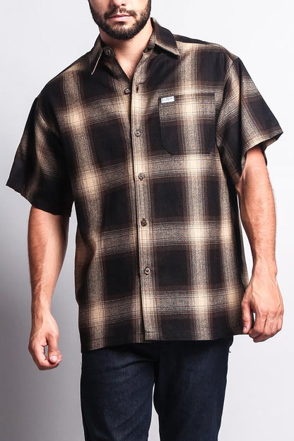 Western Casual Plaid Short Sleeve Button Up Shirt