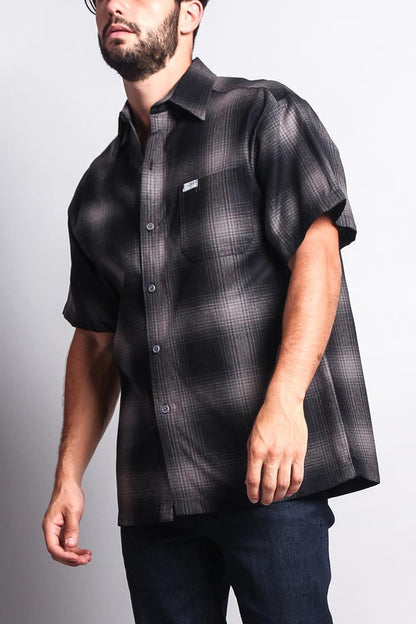 Western Casual Plaid Short Sleeve Button Up Shirt