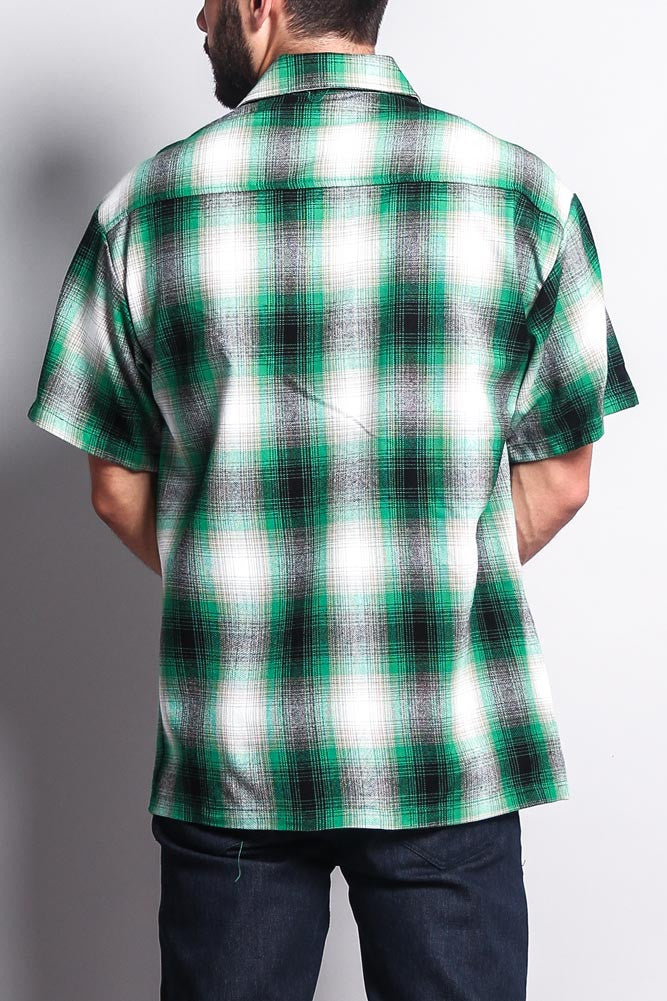 Western Casual Plaid Short Sleeve Button Up Shirt