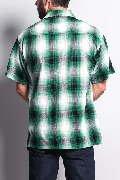 Western Casual Plaid Short Sleeve Button Up Shirt