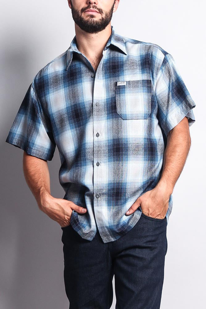 Western Casual Plaid Short Sleeve Button Up Shirt