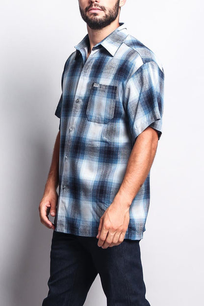 Western Casual Plaid Short Sleeve Button Up Shirt