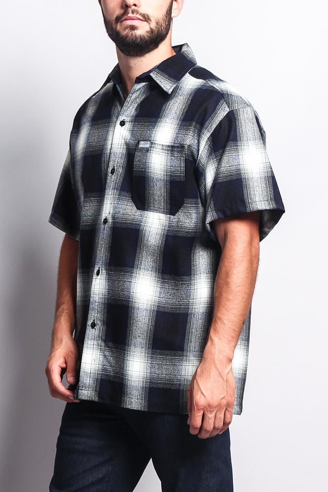 Western Casual Plaid Short Sleeve Button Up Shirt
