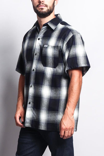 Western Casual Plaid Short Sleeve Button Up Shirt