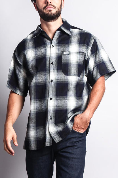 Western Casual Plaid Short Sleeve Button Up Shirt