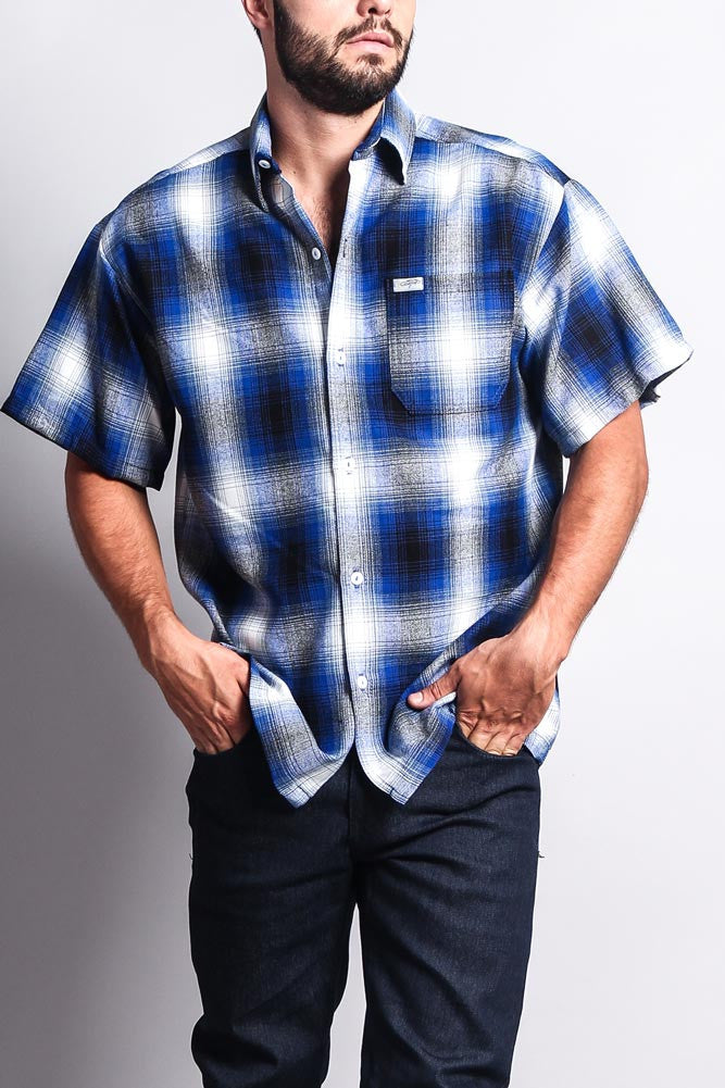 Western Casual Plaid Short Sleeve Button Up Shirt