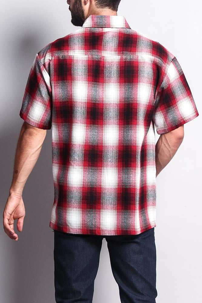 Western Casual Plaid Short Sleeve Button Up Shirt