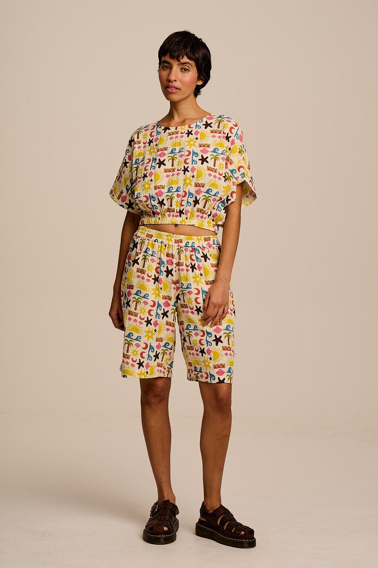 Madero - Cotton Shorts in Coastal Beach Tile