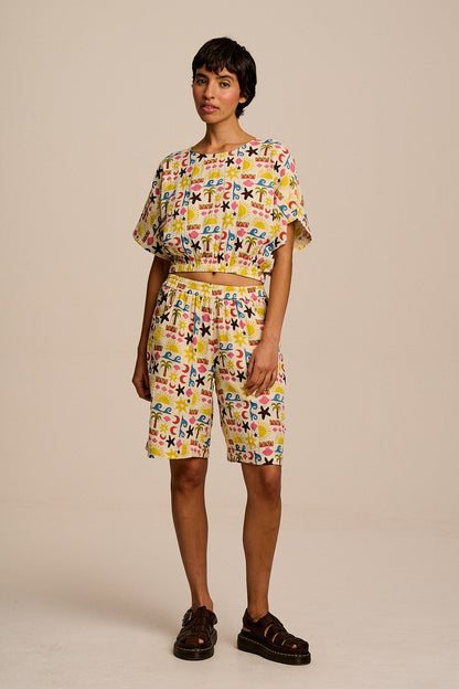 Madero - Cotton Shorts in Coastal Beach Tile